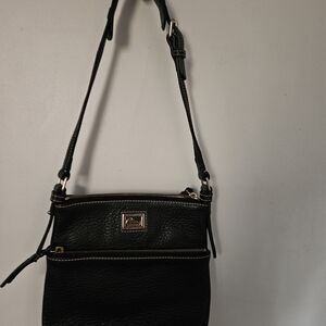 Dooney & Bourke Black Crossbody Bag with Gold Accents